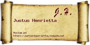 Justus Henrietta névjegykártya